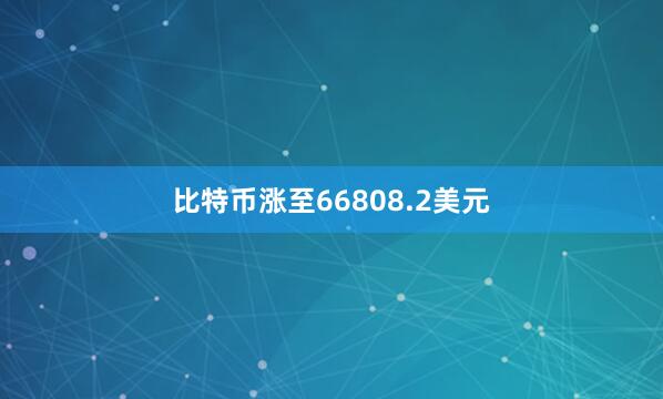比特币涨至66808.2美元