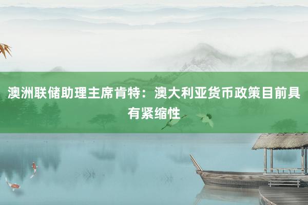 澳洲联储助理主席肯特：澳大利亚货币政策目前具有紧缩性