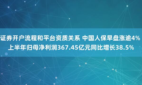 证券开户流程和平台资质关系 中国人保早盘涨逾4% 上半年归母净利润367.45亿元同比增长38.5%