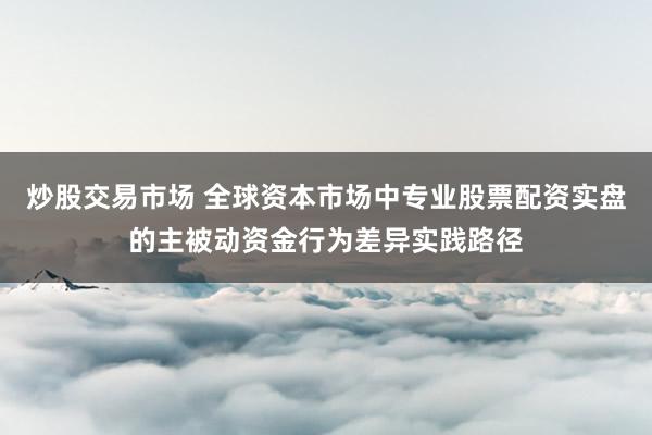 炒股交易市场 全球资本市场中专业股票配资实盘的主被动资金行为差异实践路径